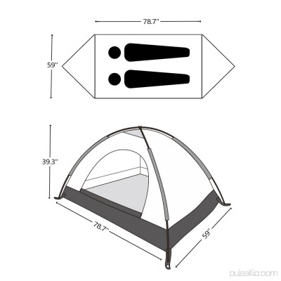 ODOLAND 2 Person Camping Tent Waterproof Lightweight Tent for Camping Traveling Hiking with Carry Bag 565199410